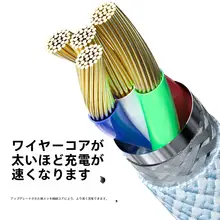 編組式急速充電ケーブル【iPhone用・PD対応・二メートル・車載用】