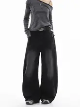 美しいデザインのストレートワイドデニムパンツ【レディース・フィット・カジュアル】