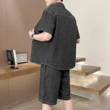 夏用 半袖デニムシャツ【フィット・カジュアル長袖・薄手】（セットアップ対応）