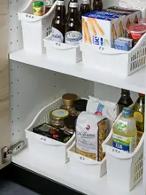 キッチン用調味料整理ボックス【水槽下収納・キャスター付き・便利な収納バスケット】