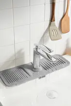 キッチン用 防水防滑シリコンマット【水栓＆シンク用・カット可能・水はね防止】
