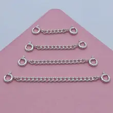 925銀製 ダブルフック延長チェーン【ハンドメイド用 DIY アクセサリー】