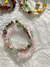 手作りヴィンテージ天然石ビーズブレスレット【シンプルマルチスタイル・重ね付け対応】