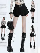 黒のハイウエストショートスカート【プリーツ・女性用・秋冬用】