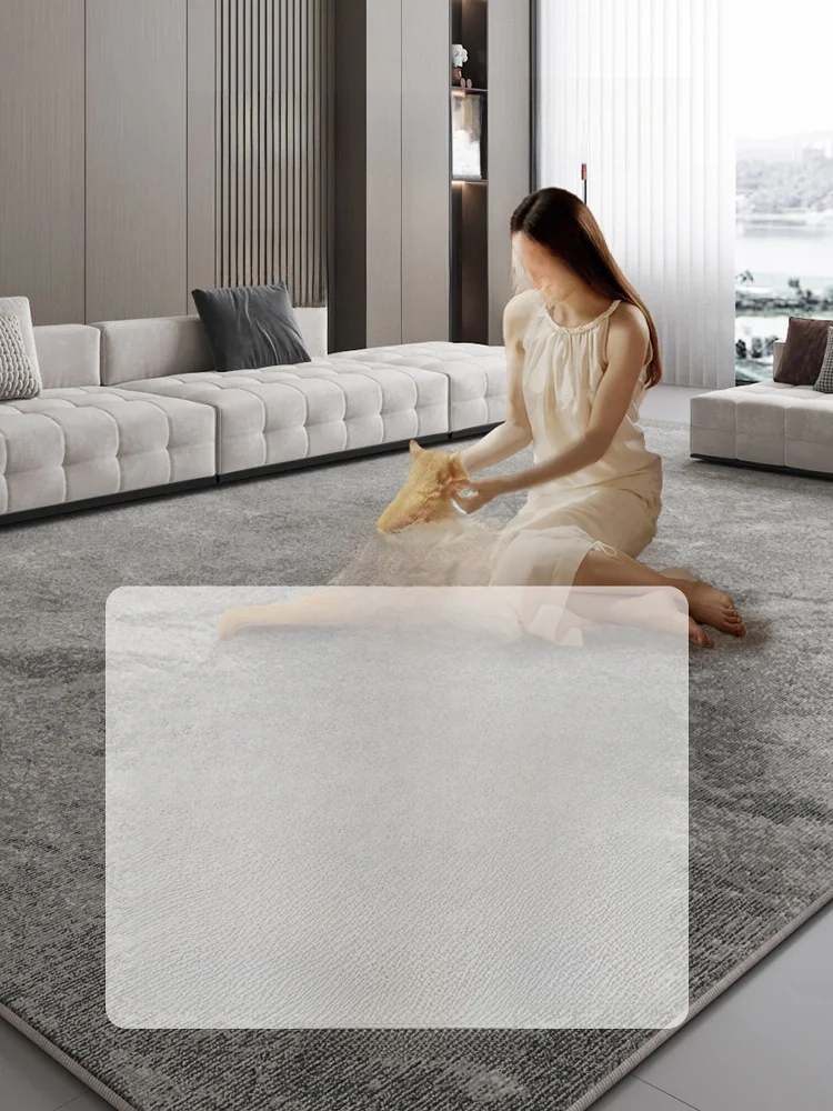 モダンシンプルカーペット：160cm×230cmの長方形サイズで和室とリビングに最適な高級グレー