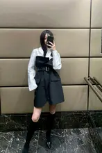 黒白ツートンデザインのジャケット風ワンピース【立体裁断・フォーマルスタイル】（セットアップ対応）