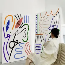 ポップアート抽象デザインの大判壁掛けアート【リビング・子供部屋・寝室用】