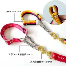 中型大型犬用 犬用首輪とリード【毛を挟まないデザイン】