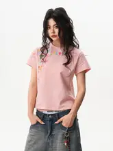 手描きグラフィティデザインの正肩ラウンドネック半袖Tシャツ【春夏用・オールマイティ・フィット感】