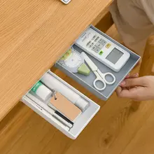 デスク下引き出し式収納ボックス【隠し文具入れ・オフィス用・家庭用】