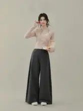 ピンクの長袖ニットセーター【女性用・秋冬・絶妙なフィット感】