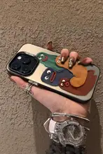 趣味のユニークなカートゥーンデザインiPhone対応ケース【フルカバー・衝撃吸収・シリコン素材】