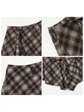 高腰バルキー中長スカート【不規則なバイカラー・チェック柄・フランネル】