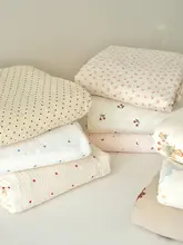 ウサギ柄ドットデザインのダブルレイヤーシワ加工カバー【シンプル可愛い・裸寝対応・ホワイト】