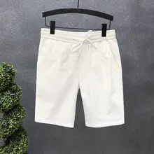 高級トレンド メンズ夏用ショートパンツ【白色・フィット・ゴムウエスト】