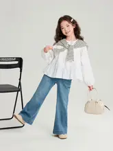 春季新作 子供用ブラウス【甘いデザイン・リボン付き】