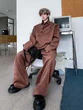 秋冬用 斜め襟デザインのプルオーバー メンズカジュアルスウェット【ルーズフィット・ワイドレッグパンツ・ヴィンテージスタイル】（セットアップ対応）