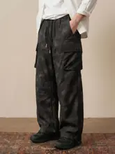 高山草原風のレトロ染めキャンプカーゴパンツ【男性用・リラクシング・ストレート】