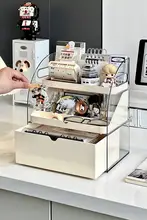 アクリル製デスク用収納ボックス【多機能・引き出し式・文具収納】