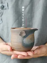 手作りのレトロな急須と蓋付き茶碗【柴焼き・陶器製・食卓用】