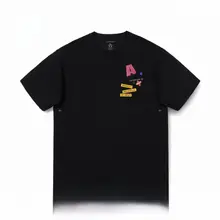KERWATS メンズビッグサイズ アメリカンレトロ ロゴプリントTシャツ【250g・カジュアル・ドロップショルダー・半袖】