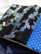 水の元素 A5手帳【ブルー・刺繍デザイン・手作り】