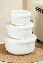 純白の骨瓷製ふた付きボウル【家庭用・蒸し卵・ラーメン用・中華スタイル】