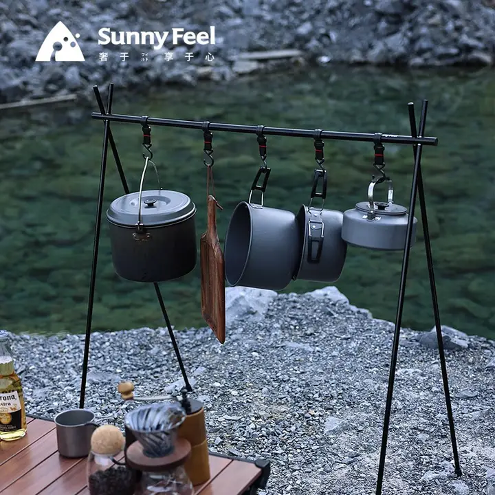 Sunnyfeel アウトドア三脚ハンギング鍋スタンド【キャンプ用・ポータブル・焚火架】