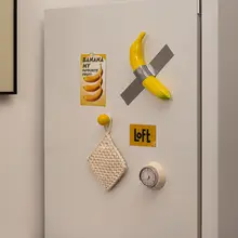 ユニークなバナナ型冷蔵庫マグネット【3D立体デザイン・アート装飾】