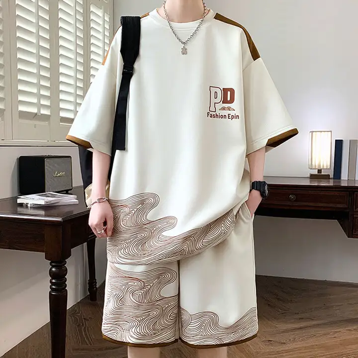 男性用 夏季用 半袖Tシャツとショートパンツのコーディネート【涼感・快適・運動用】（セットアップ対応）