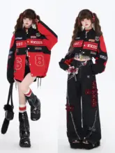 crazygirl 2WAYデタッチャブルバイクスタイルボンバージャケット【美少女・アメリカンストリート・ショート／ロング】