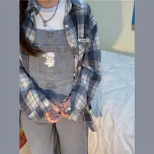 デニムサロペットパンツ 女性 秋 カジュアル ゆったり ストレートレッグ ヴィンテージ刺繍