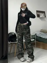 カモフラージュデザインのワイドレッグパンツ【夏用・梨型体型対応・スリム効果】（セットアップ対応）