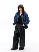 Loala office ヴィンテージウォッシュドラムウールデニムジャケット【デニムブルー・秋冬用】