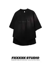 リメイク風グラデーション刺繍Tシャツ【綿100%・短袖・カジュアルスタイル】