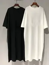純綿無地半袖Tシャツパジャマ【夏用・シンプルデザイン・薄手・ミドル丈・一体型】
