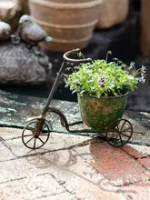 アイアン製 自転車型花瓶【レトロスタイル・多肉植物用・庭やバルコニーの装飾】