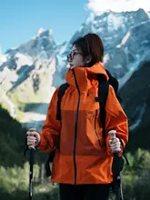 防水3in1ジャケット 男女用 登山服 着脱可能 山系 オレンジ色