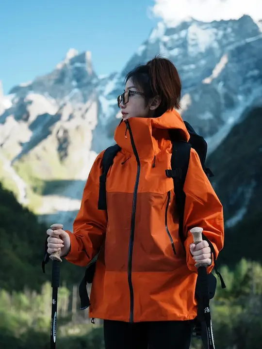 防水3in1ジャケット 男女用 登山服 着脱可能 山系 オレンジ色