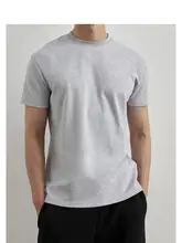 ペルーコットン使用の涼感半袖Tシャツ【無地・小さめの襟・スリムフィット・袖口絞り】