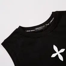 タンクトップ ユニセックス レザー刺繍 クローバー柄 ダメージ加工 オーバーサイズ ストリート 夏 「ROMECL」