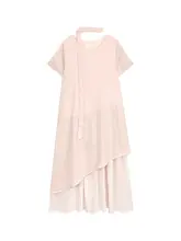 ヴィンテージ風 コットンリネンワンピース【フレンチスタイル・甘美なデザイン】