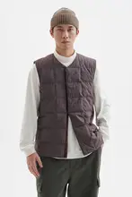 通勤用 防寒型 白鹅绒 ベスト【男女兼用・チェック柄・軽量】