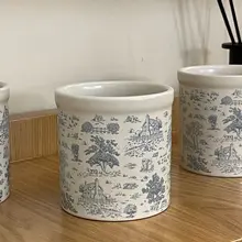 イギリス式陶器製ストレージジャー【ティー・アロマキャンドル・ヨーグルト用・蓋付き】