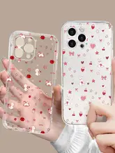 OPPO A3対応 紫色ハートデザイン小犬スマホケース【全包・ソフトシリコン・耐衝撃】