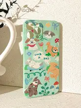 iPhoneケース ペア 子犬 イラスト 可愛い シリコン 全周囲保護 耐衝撃 おしゃれ iPhone15 14 13 12 11対応