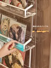 アクリル透明壁掛けディスプレイスタンド【階段型収納・バッジ用】