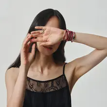 ラッキーサインデザインの中国結び風リング【シンプル・高級感】