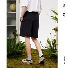 カジュアルな夏用ショートパンツ【男女兼用・ウォッシュ加工・ルーズフィット・運動用・五分丈】（セットアップ対応）