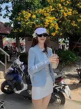 ボタニカルデザインの粗ニットカーディガン【長袖・ジッパー付き・春用】